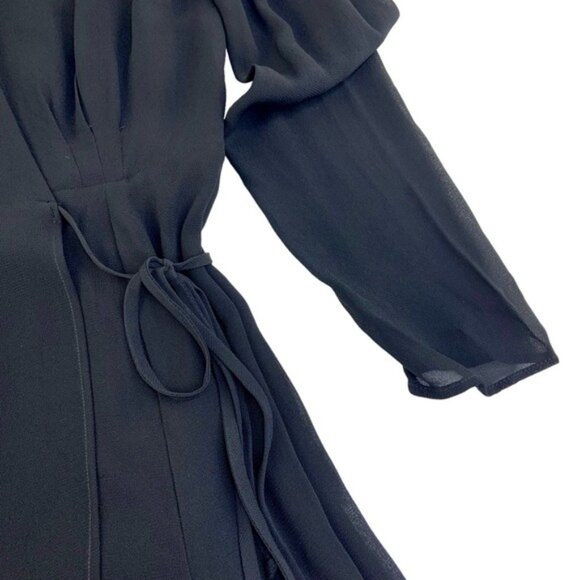 NWT Reformation Ottessa Black Wrap Mini Dress - Picture 7 of 9